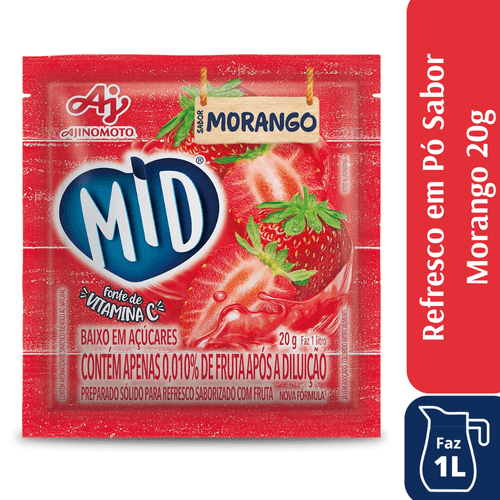 MID REFRESCO EM PÓ 25G – MORANGO – AJINOMOTO