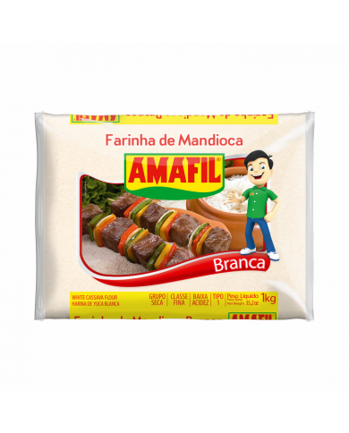 FARINHA DE MANDIOCA BRANCA FINA AMAFIL 1KG – AMAFIL
