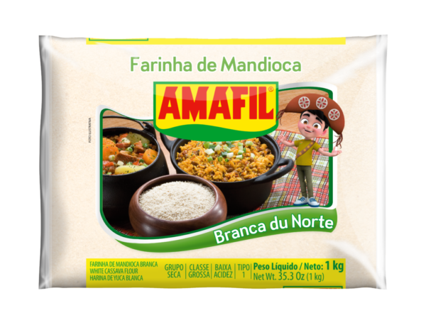 FARINHA DE MANDIOCA BRANCA GROSSA AMAFIL 1KG  - AMAFIL