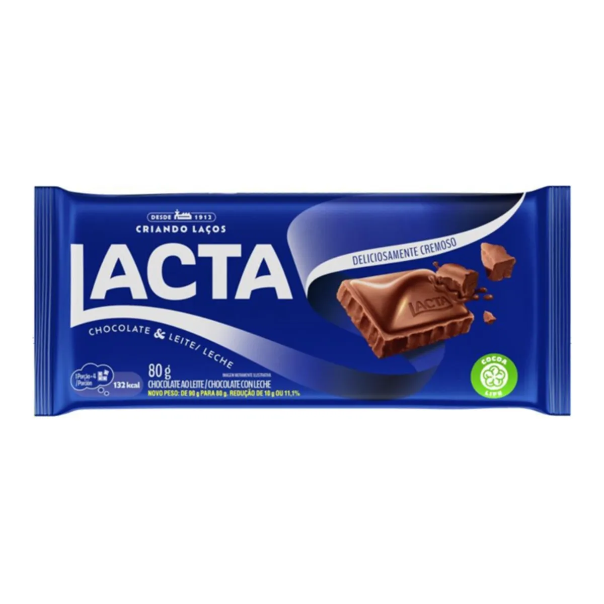 CHOCOLATE AO LEITE LACTA LAKA 80G – LACTA