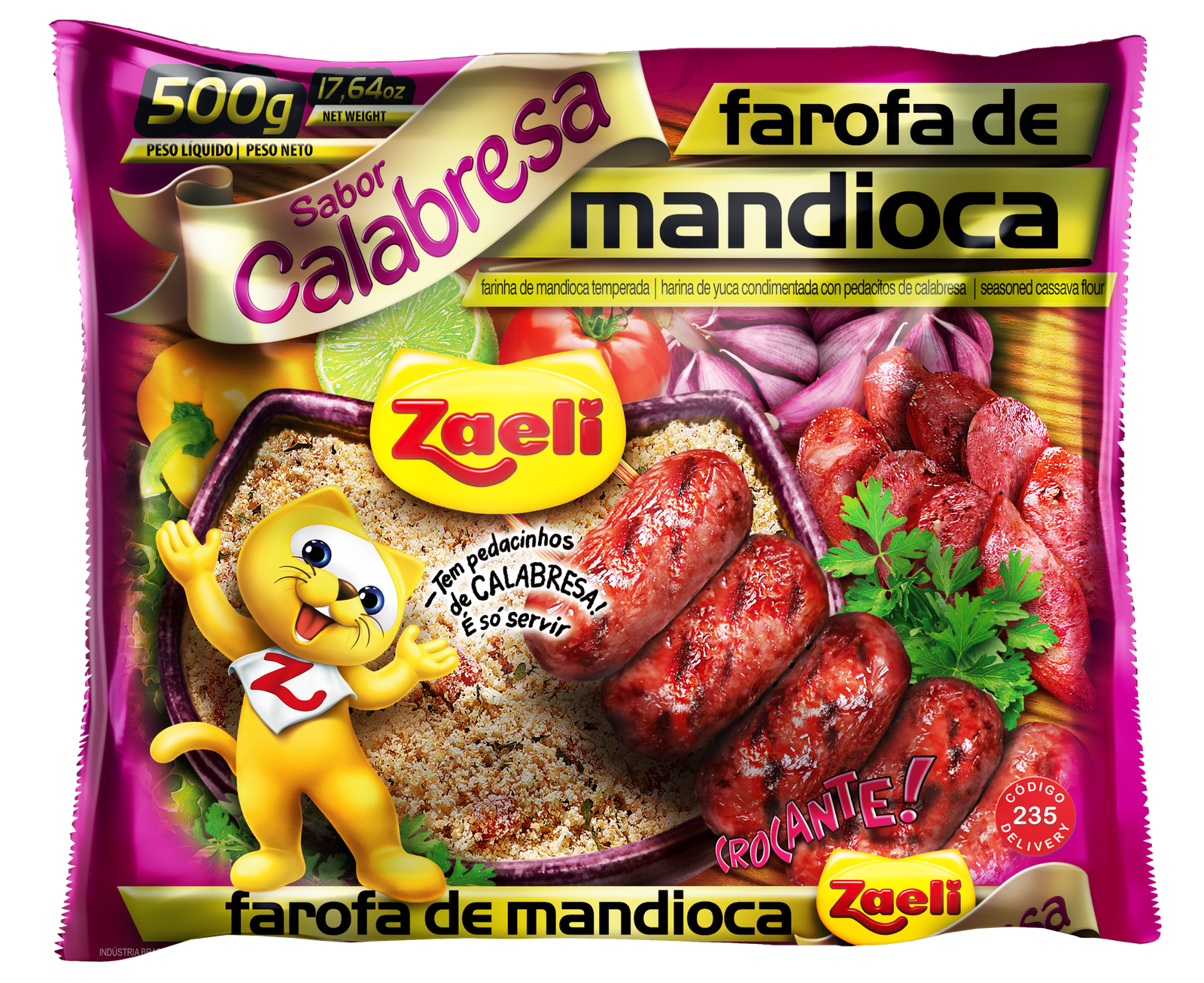 FAROFA ZAELI MANDIOCA CALABRESA 500G – ZAELI