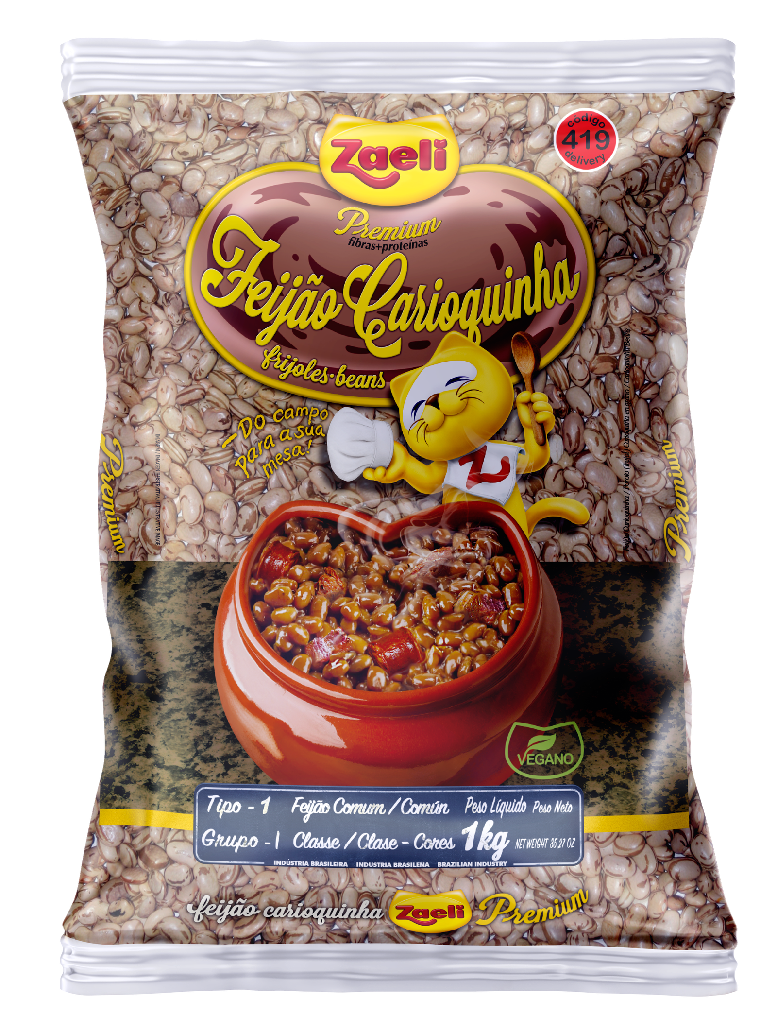FEIJÃO CARIOCA PREMIUM TIPO 1 1KG – ZAELI