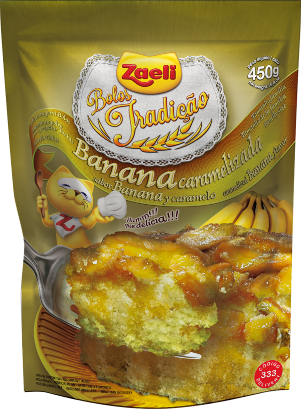 MISTURA PARA BOLO BANANA CARAMELIZADA ZAELI 450G  - ZAELI