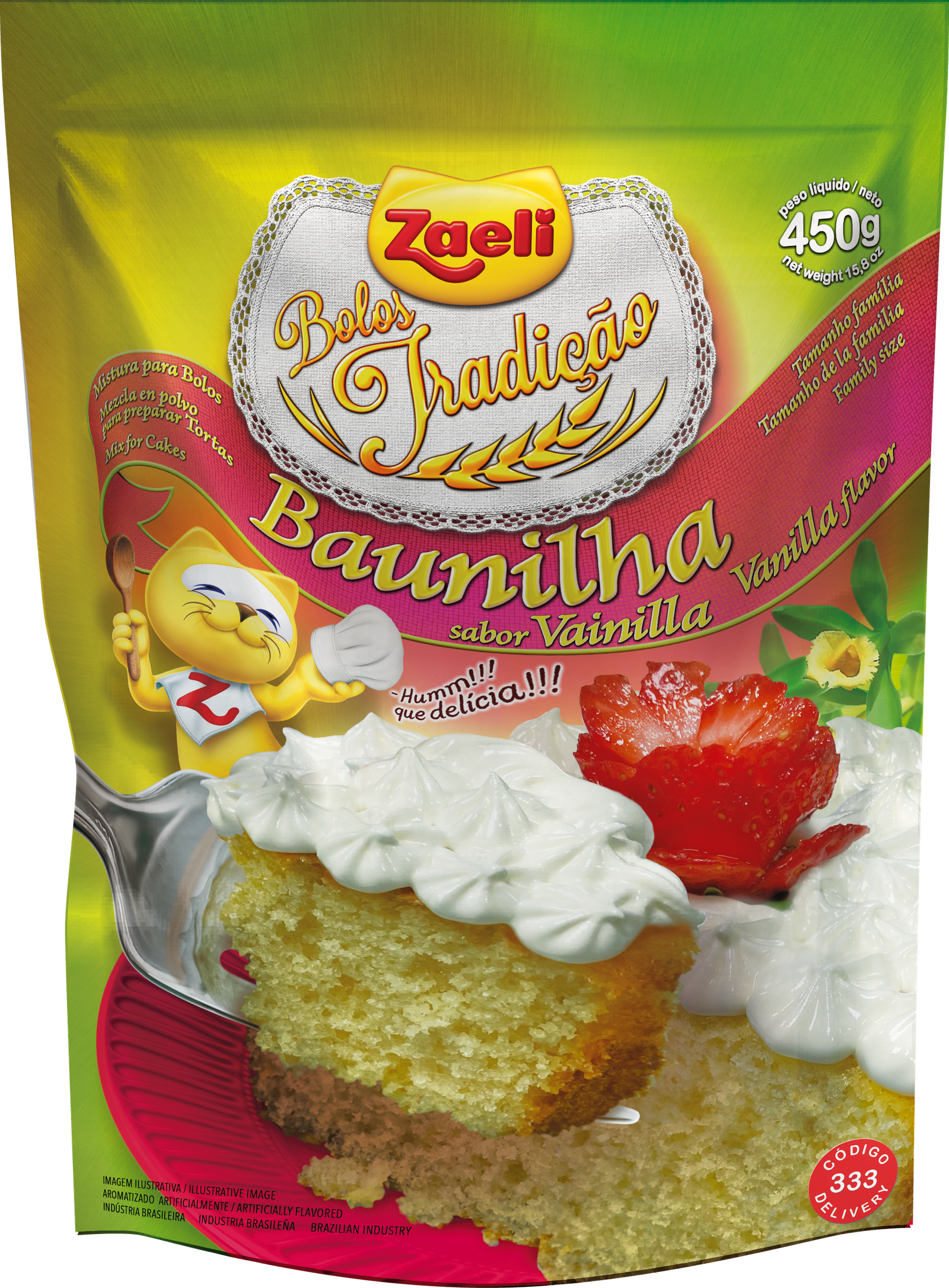MISTURA PARA BOLO BAUNILHA ZAELI 450G  – ZAELI
