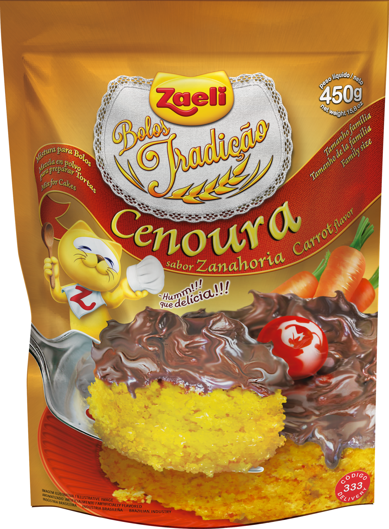 MISTURA PARA BOLO CENOURA ZAELI 450G  – ZAELI