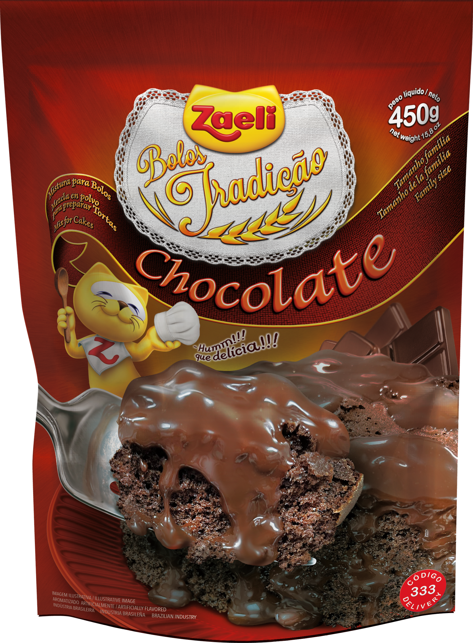 MISTURA PARA BOLO CHOCOLATE ZAELI 450G  – ZAELI