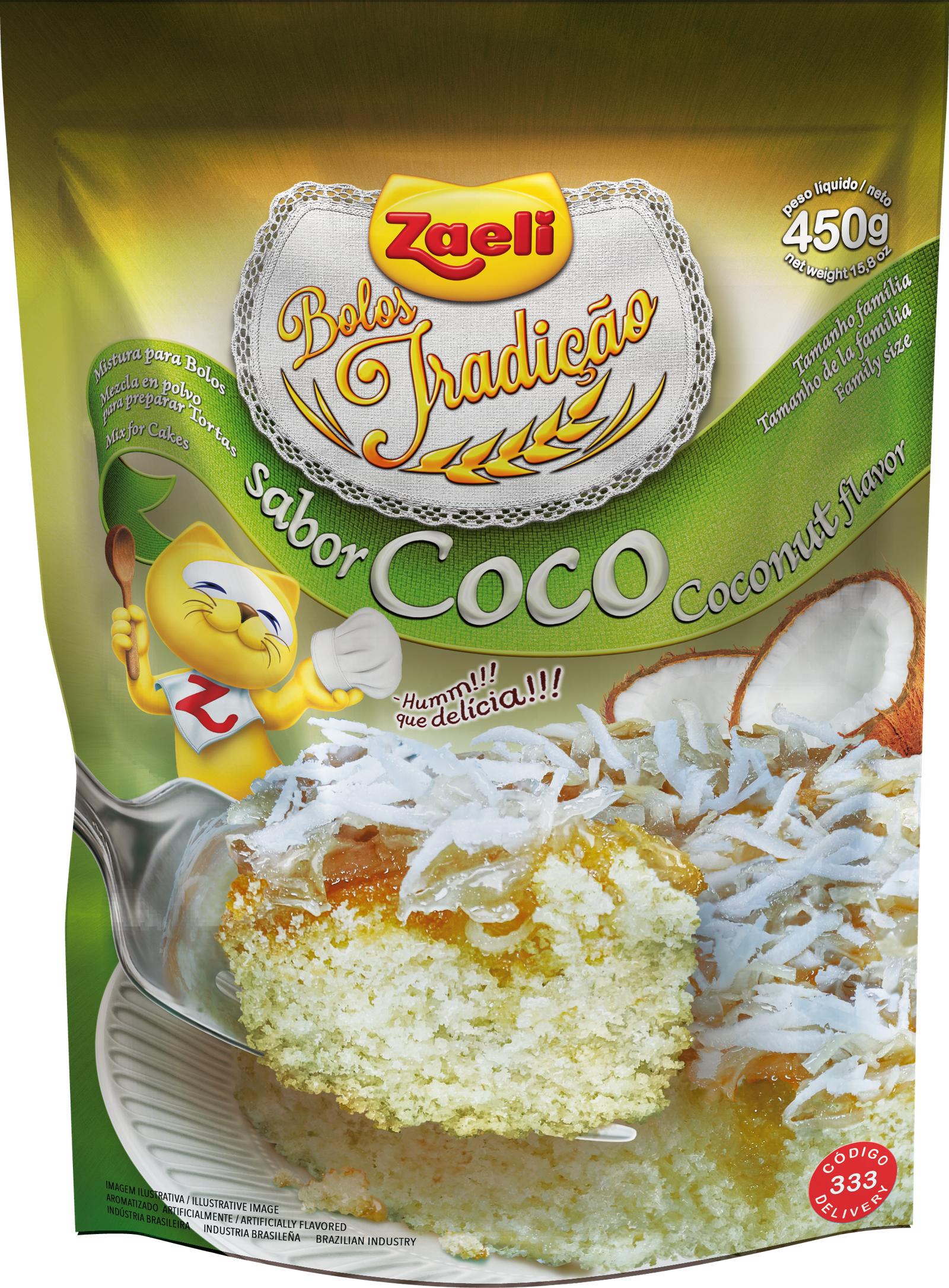 MISTURA PARA BOLO COCO ZAELI 450G  – ZAELI