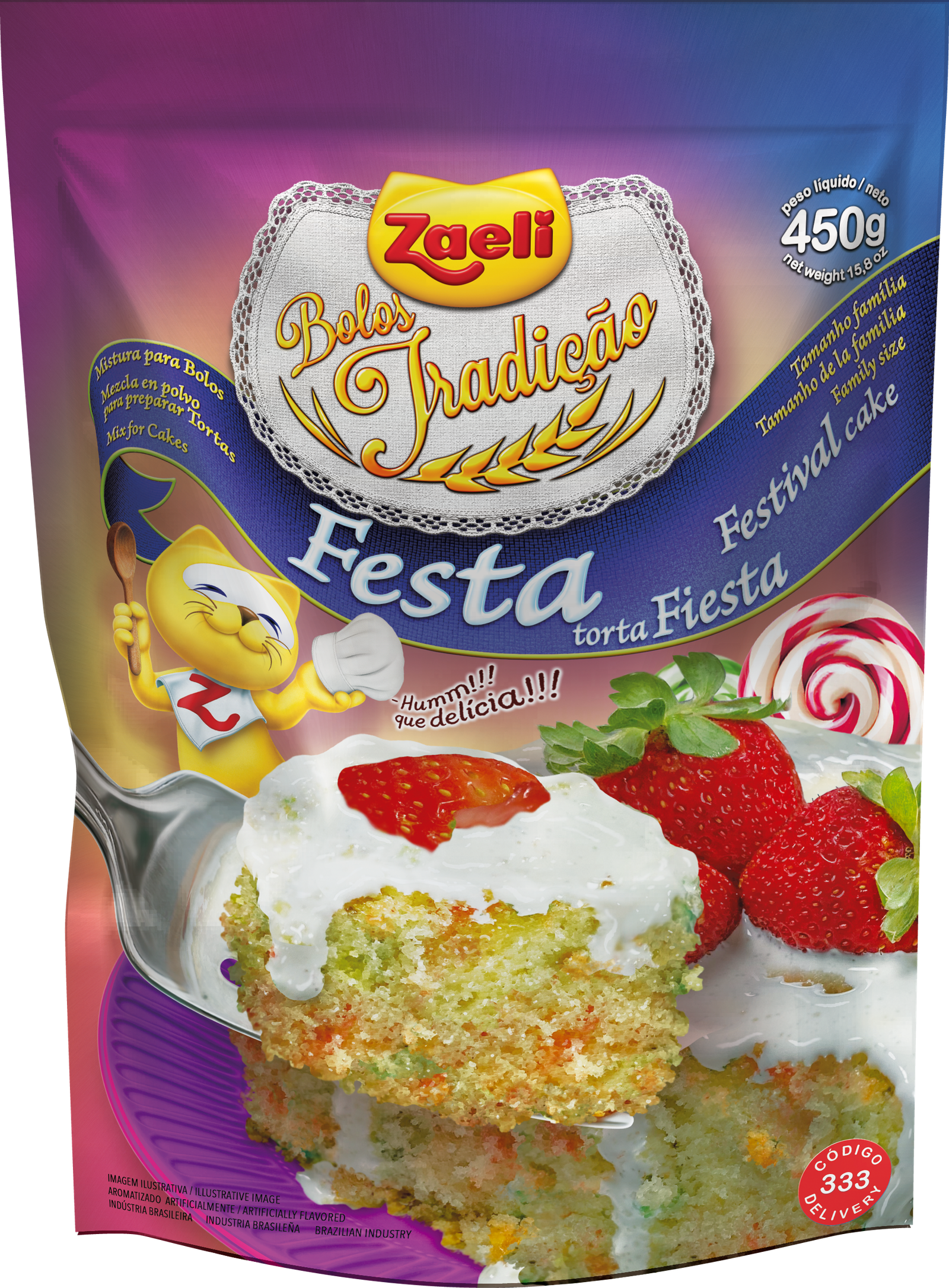 MISTURA PARA BOLO FESTA ZAELI 450G  – ZAELI