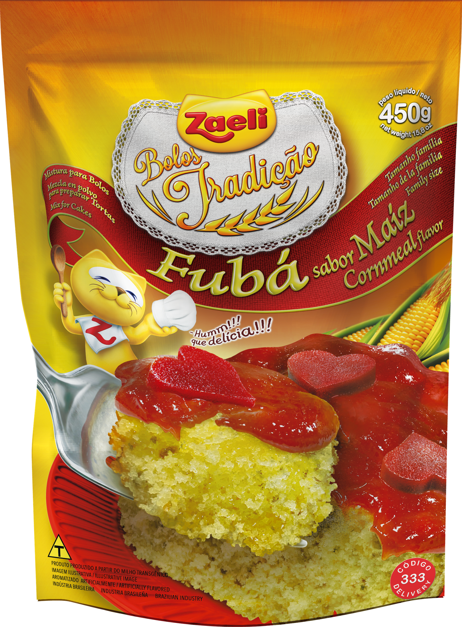 MISTURA PARA BOLO FUBÁ ZAELI 450G  – ZAELI