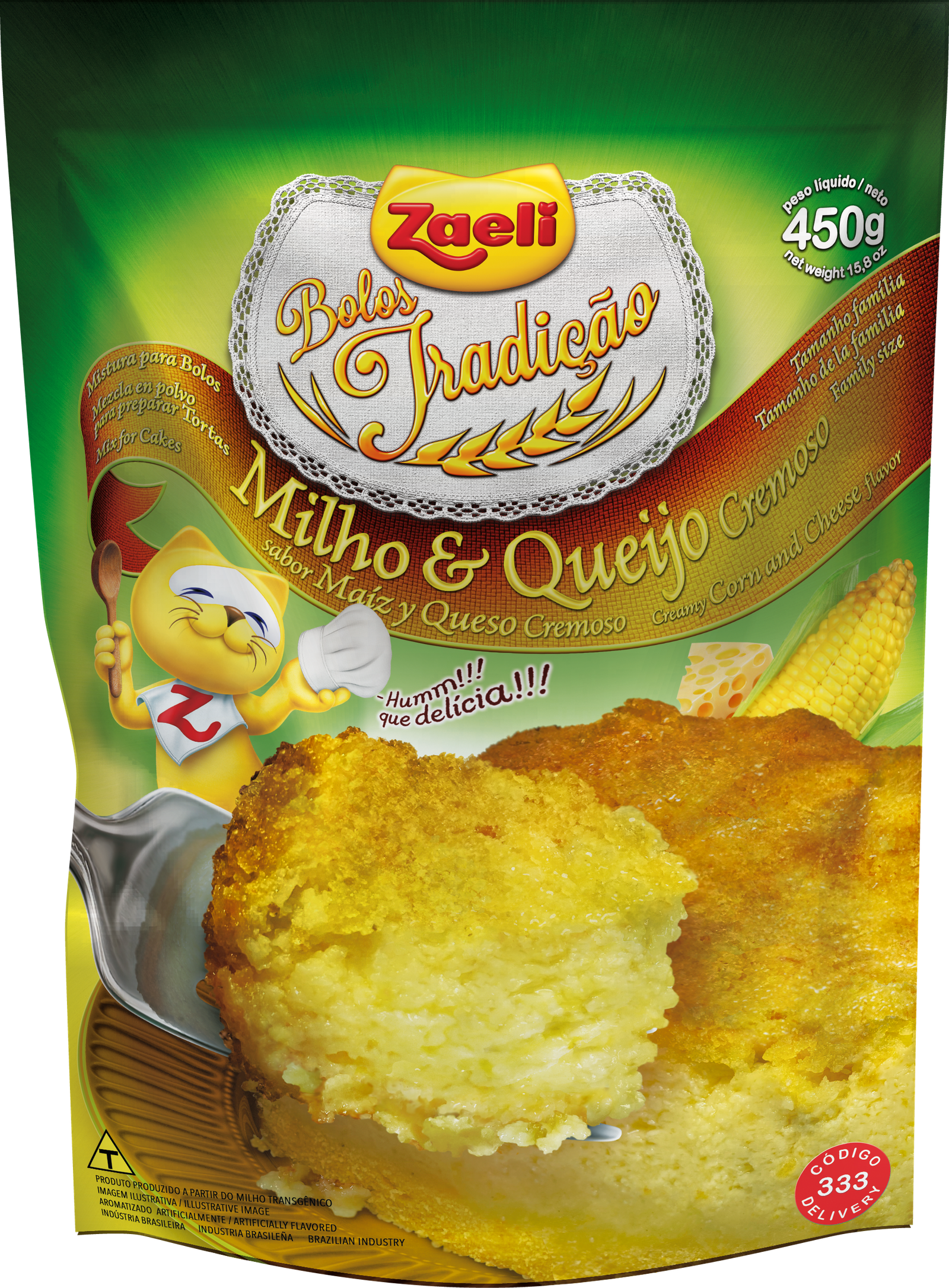 MISTURA PARA BOLO MILHO CREMOSO ZAELI 450G  – ZAELI