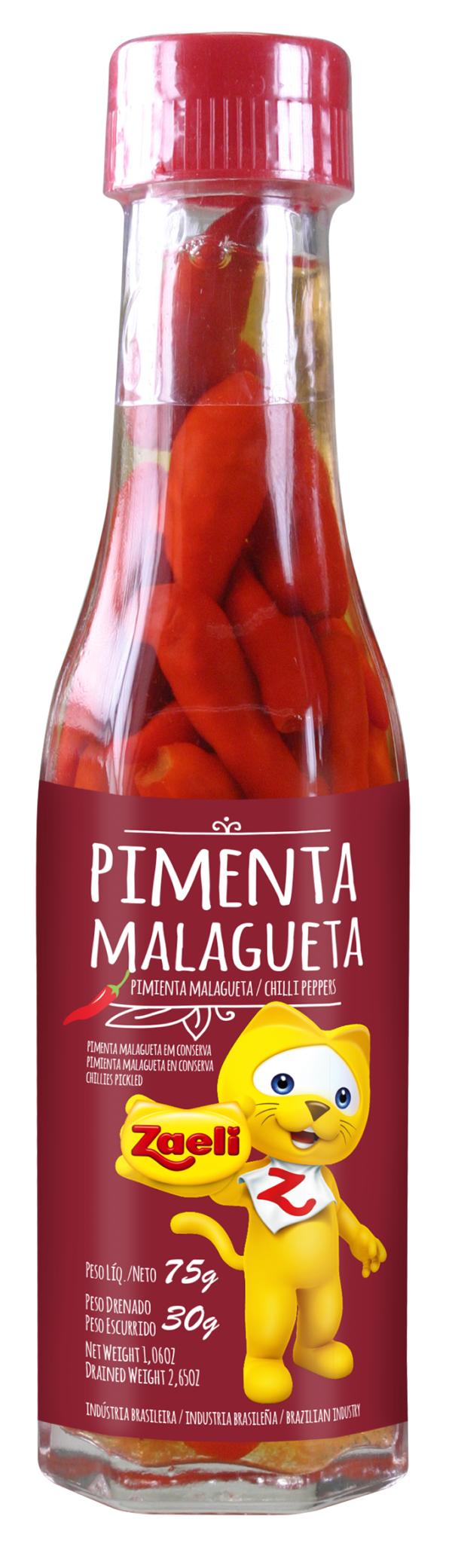 PIMENTA MALAGUETA CONSERVA ZAELI 75G  - ZAELI