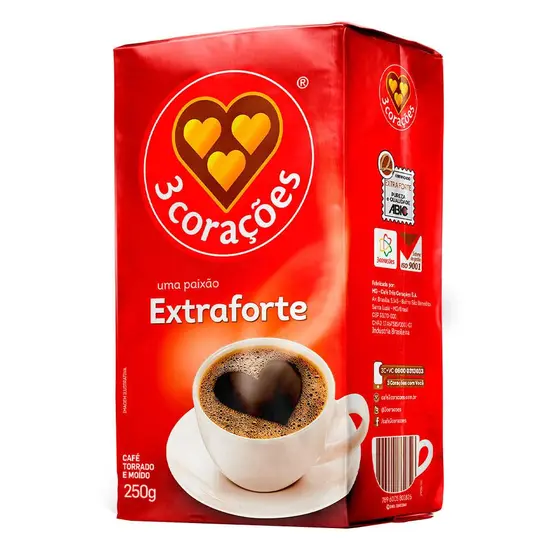 CAFÉ 3 CORAÇÕES VÁCUO 250G EXTRA FORTE