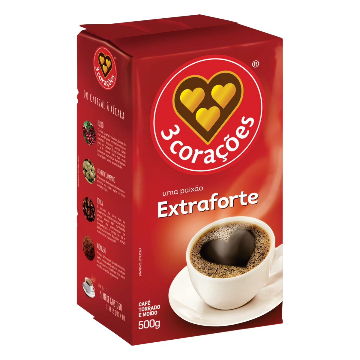 CAFÉ 3 CORAÇÕES VÁCUO EXTRA FORTE 500G