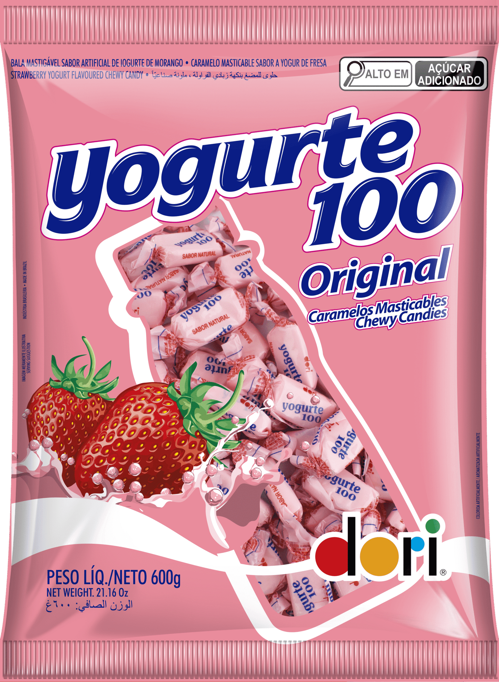 BALA MASTIGÁVEL YOGURTE 100 ORIGINAL 400GR