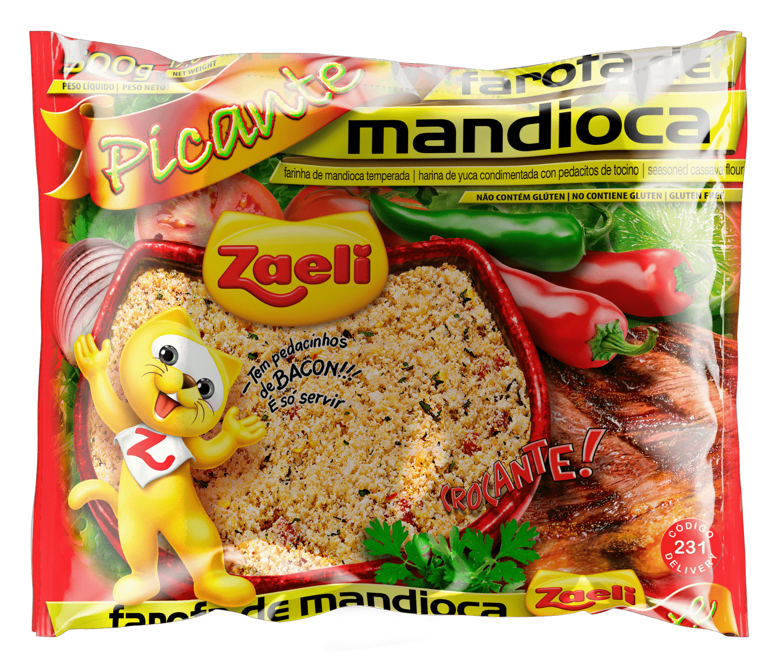FAROFA ZAELI MANDIOCA PICANTE 300G
