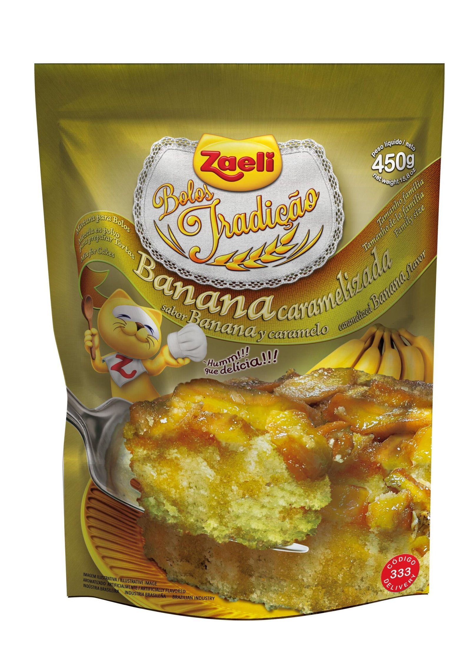 MISTURA DE BOLO BANANA CARAMELIZADA ZAELI 450G