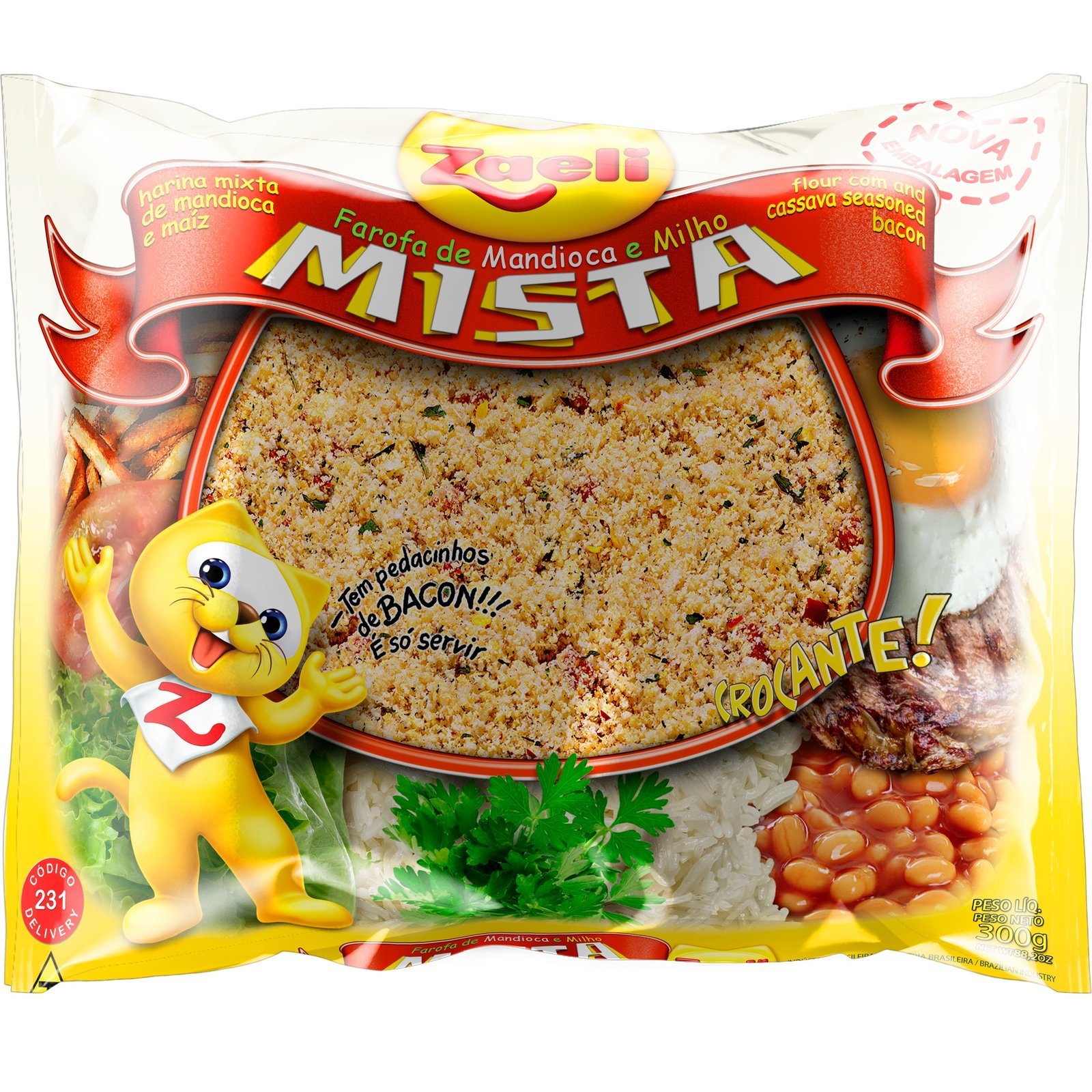 FAROFA MISTA – MANDIOCA E MILHO ZAELI 300G